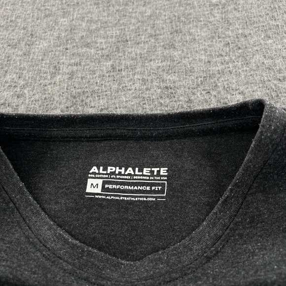 Alphalete T Shirt Mens M Performance Fit LS Gray Crossfit Gym Running Lifting - Picture 5 of 9